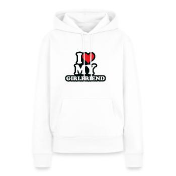 i love my girlfriend - Frauen Premium Bio Hoodie - Weiß - Vorne - Julia (174cm)