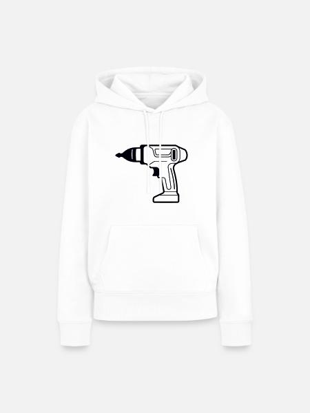 Bohrer - Frauen Premium Bio Hoodie - Weiß