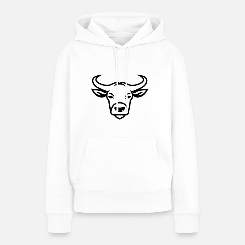 Buffle - Sweat à capuche Premium bio Femme - blanc