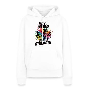 Power & Bewegung Shirt - Frauen Premium Bio Hoodie - Weiß - Vorne - Julia (174cm)