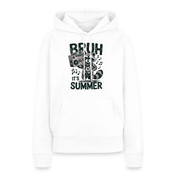 Fantastico procione con boombox - Felpa con cappuccio ecologica premium da donna - bianco - Fronte - Julia (174cm)
