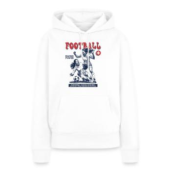 Foul mit Ansage: Swiss Fußballspielerin Shirt - Frauen Premium Bio Hoodie - Weiß - Vorne - Julia (174cm)