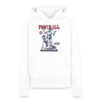 Foul mit Haltung: Schweizer Fußballerin Shirt - Frauen Premium Bio Hoodie - Weiß - Vorne - Julia (174cm)