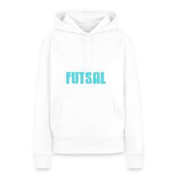 My Dad Will Kick Your Ass at Futsal Funny Pride - Frauen Premium Bio Hoodie - Weiß - Vorne - Julia (174cm)