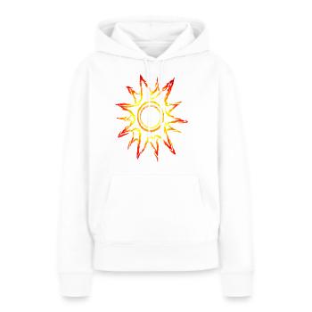Soleil, soleil, rayons de soleil - Sweat à capuche Premium bio Femme - blanc - Devant - Julia (174cm)