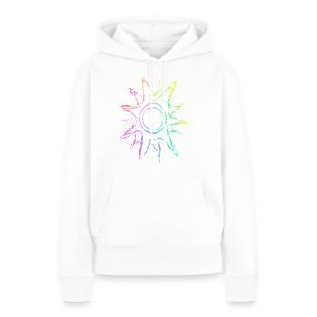 Sonne bunter Farbverlauf - Frauen Premium Bio Hoodie - Weiß - Vorne - Julia (174cm)