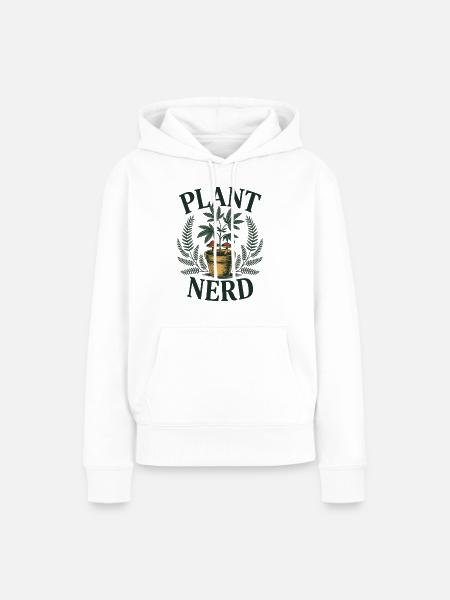 Plant Nerd – Cannabis Edition - Frauen Premium Bio Hoodie - Weiß