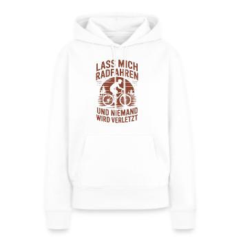 Lass mich radfahren – und niemand wird verletzt - Frauen Premium Bio Hoodie - Weiß - Vorne - Julia (174cm)