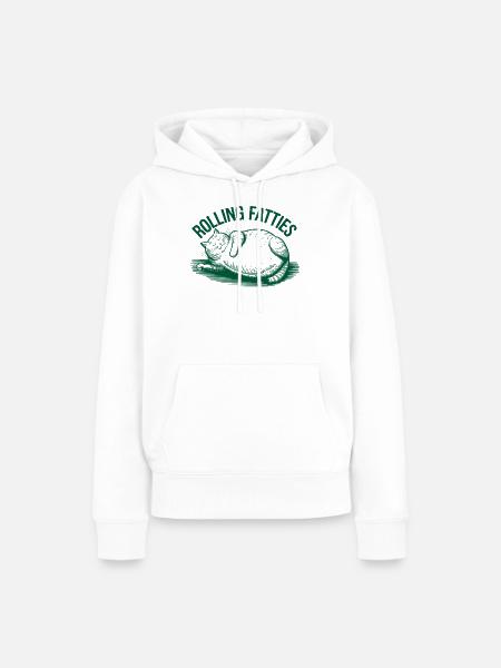 Rolling Fatties Katze Humor - Frauen Premium Bio Hoodie - Weiß