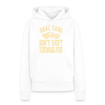 Real Cars Don’t Shift Themselves Manual Pride - Frauen Premium Bio Hoodie - Weiß - Vorne - Julia (174cm)