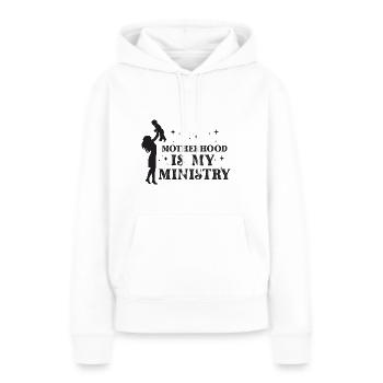 La maternité est mon ministère - Sweat à capuche Premium bio Femme - blanc - Devant - Julia (174cm)