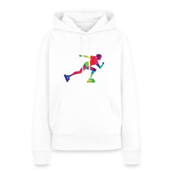 Inline Skate & Rollschuh - Frauen Premium Bio Hoodie - Weiß - Vorne - Julia (174cm)