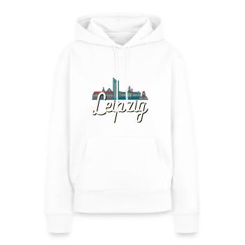 Leipzig - Sweat à capuche Premium bio Femme - blanc - Devant - Julia (174cm)