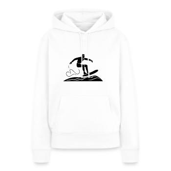 Wake board - Sweat à capuche Premium bio Femme - blanc - Devant - Julia (174cm)