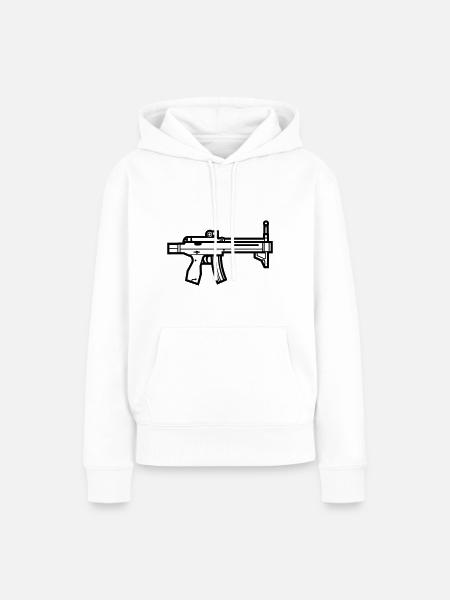 Maschinenpistole - Frauen Premium Bio Hoodie - Weiß