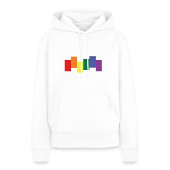 STOLZ - Frauen Premium Bio Hoodie - Weiß - Vorne - Julia (174cm)