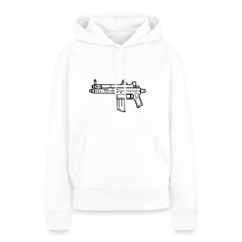 Mitraillette - Sweat à capuche Premium bio Femme - blanc - Devant - Julia (174cm)