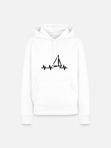 Segelboot Heartbeat Segelboot - Frauen Premium Bio Hoodie - Weiß