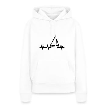 Segelboot Heartbeat Segelboot - Frauen Premium Bio Hoodie - Weiß - Vorne - Julia (174cm)