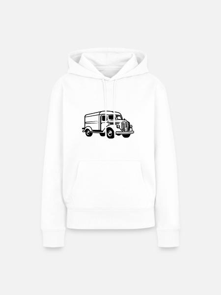 Lieferwagen - Frauen Premium Bio Hoodie - Weiß