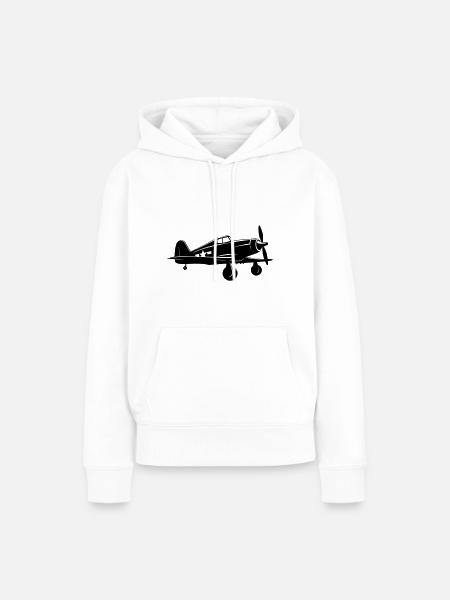 Kampfjet - Frauen Premium Bio Hoodie - Weiß