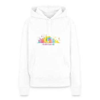 Clevelander Skyline Cleveland - Frauen Premium Bio Hoodie - Weiß - Vorne - Julia (174cm)