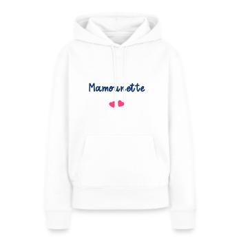 mamounette - Sweat à capuche Premium bio Femme - blanc - Devant - Julia (174cm)