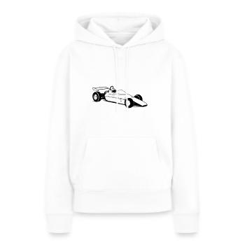 Rennwagen - Frauen Premium Bio Hoodie - Weiß - Vorne - Julia (174cm)
