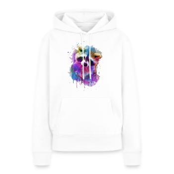 Raton laveur / Aquarelle / Conception arc-en-ciel - Sweat à capuche Premium bio Femme - blanc - Devant - Julia (174cm)