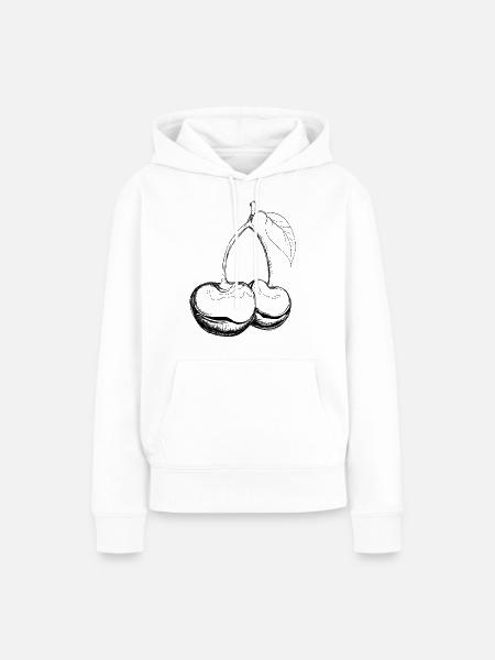 Cherries - Frauen Premium Bio Hoodie - Weiß