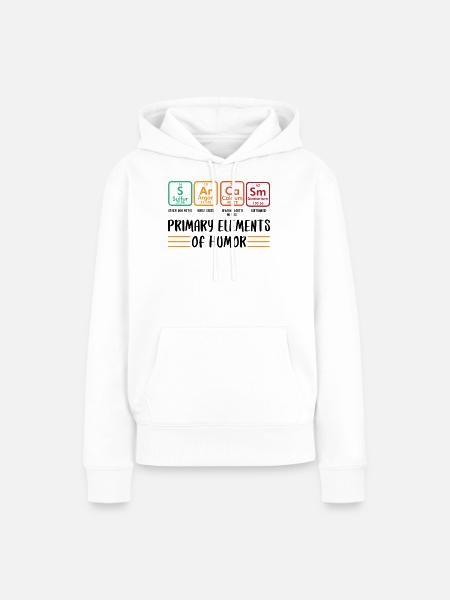 Primäre Elemente des Humors - Frauen Premium Bio Hoodie - Weiß