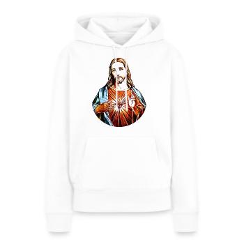 Ton Jésus-Christ * Jésus Christ Superstar - Sweat à capuche Premium bio Femme - blanc - Devant - Julia (174cm)