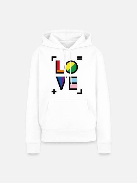 Liebe - Gleichheit und Liebe - Frauen Premium Bio Hoodie - Weiß
