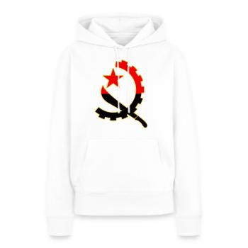 Angola - Sweat à capuche Premium bio Femme - blanc - Devant - Julia (174cm)