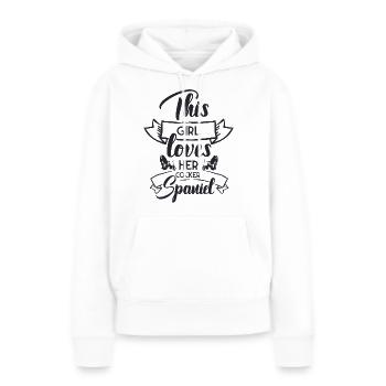 Épagneul cocker - Sweat à capuche Premium bio Femme - blanc - Devant - Julia (174cm)
