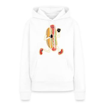 Hot Dog Headband Lauband Fitness Runner Running - Sweat à capuche Premium bio Femme - blanc - Devant - Julia (174cm)