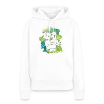 Bibi und Tina Lineart grün - Frauen Premium Bio Hoodie - Weiß - Vorne - Julia (174cm)