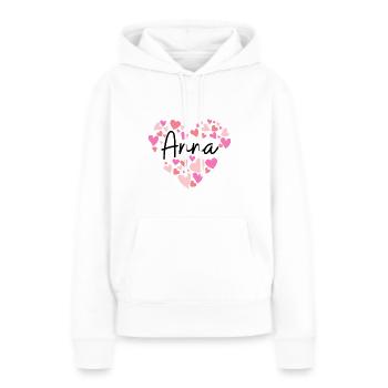 J’adore Anna - Sweat à capuche Premium bio Femme - blanc - Devant - Julia (174cm)