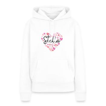 J’adore Stella - Sweat à capuche Premium bio Femme - blanc - Devant - Julia (174cm)
