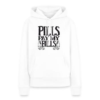pilules payer mes factures pilules pharmacien dire - Sweat à capuche Premium bio Femme - blanc - Devant - Julia (174cm)