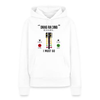 Affichage du téléphone de voiture de course de dragster - Sweat à capuche Premium bio Femme - blanc - Devant - Julia (174cm)