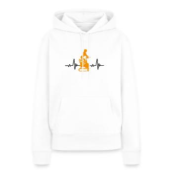 Herzfrequenz Indoor Cycling - Frauen Premium Bio Hoodie - Weiß - Vorne - Julia (174cm)