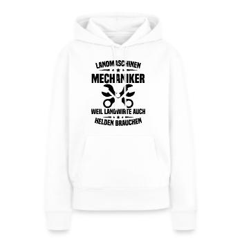 Mécanicien en machines agricoles Tracteur - Sweat à capuche Premium bio Femme - blanc - Devant - Julia (174cm)