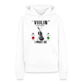 Violin Violinist Phone Display - Frauen Premium Bio Hoodie - Weiß - Vorne - Julia (174cm)