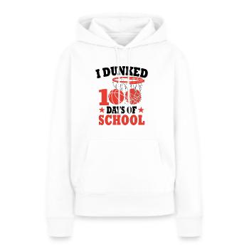 100 jours d'école Basket Cadeau Pour Enfants - Sweat à capuche Premium bio Femme - blanc - Devant - Julia (174cm)