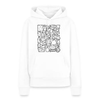 Hausputz Doodles - Putzen, Wischen, Sauber machen - Frauen Premium Bio Hoodie - Weiß - Vorne - Julia (174cm)