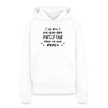 Putzfrau Haushalt Spruch Reinigungskraft Geschenk - Frauen Premium Bio Hoodie - Weiß - Vorne - Julia (174cm)
