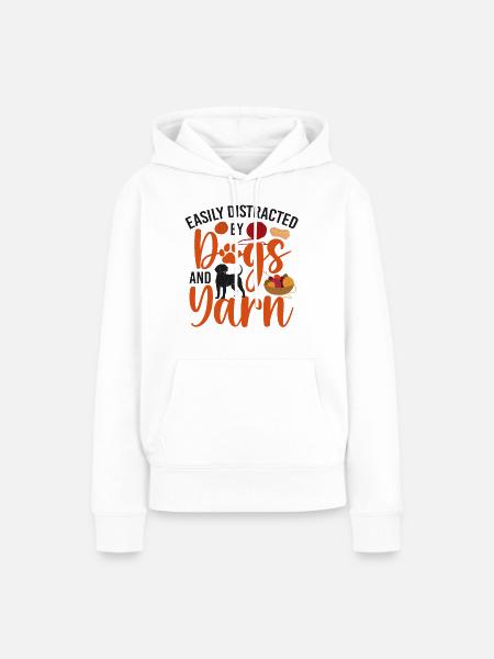 Knitting Knitter Dog Easily - Frauen Premium Bio Hoodie - Weiß