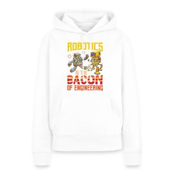 La robotique est le bacon de l’ingénierie pour la robotique - Sweat à capuche Premium bio Femme - blanc - Devant - Julia (174cm)