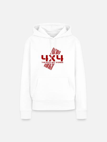 Offroad Fahrzeug 4x4 - Frauen Premium Bio Hoodie - Weiß